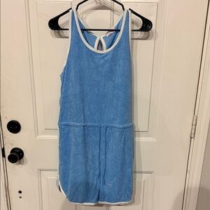 Pink Lily Light Blue Terry Cloth Romper